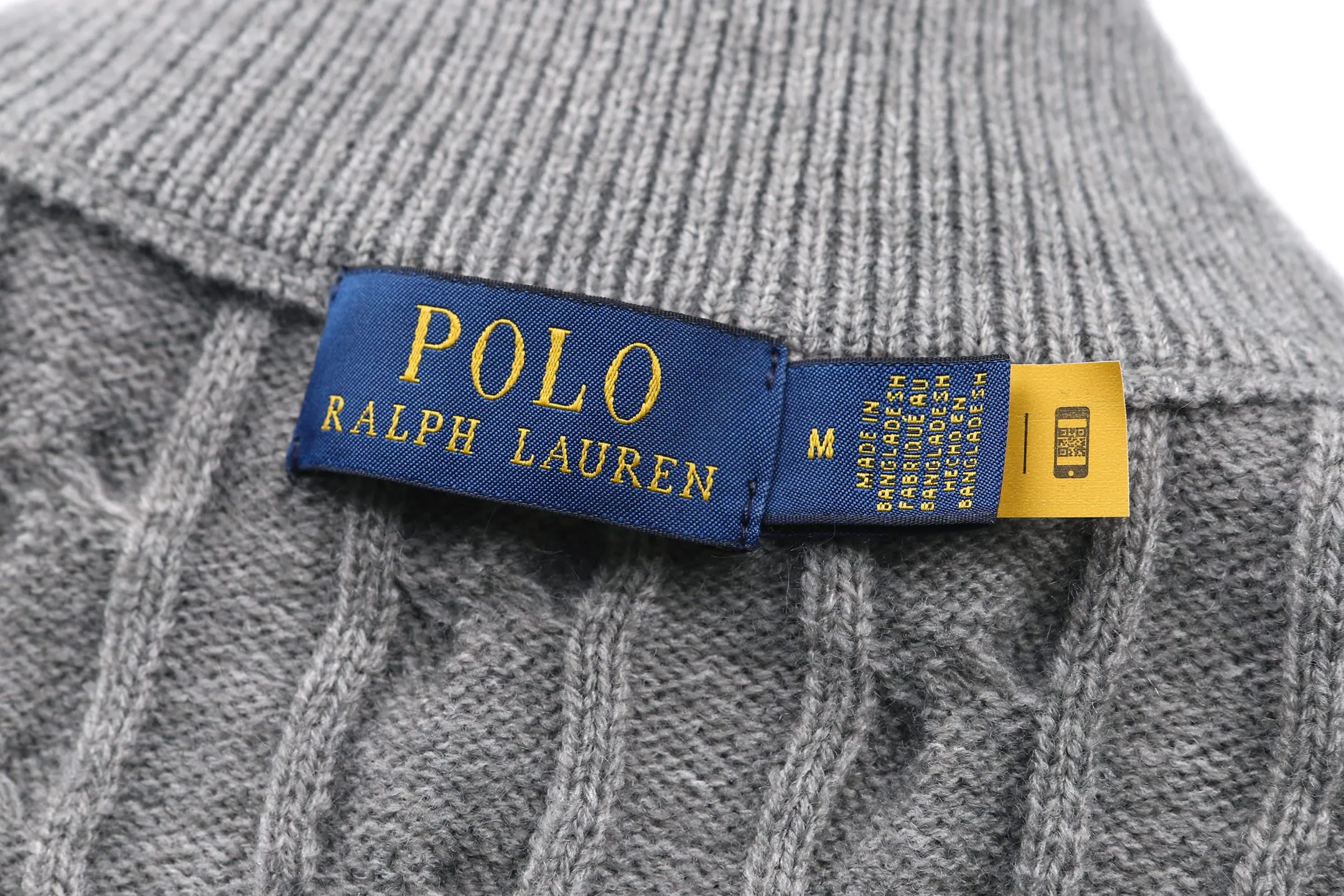 zp version [exclusive supply] Ralph Lauren 23FW embroidered logo thick twist knitted sweater. Authentic purchased and developed 100% cotton rough twist wool. Used Japanese imported (Shima Seiki) 7-knitting machine. Imported embroidery. Wool enzyme washing. Fitted version. Size: S M L